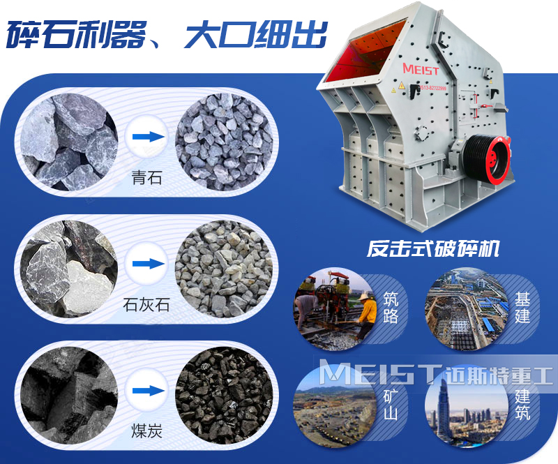 反击式破碎机大口细出、碎石利器